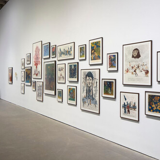 Marcel Dzama, I am the sun, I am the new year, vista de exhibición. Cortesía de Galería OMR