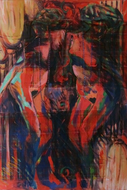 Joan Dubique, Ancestor, 2013, 110 x 148 cm, mixed media on canvas, © Joan Dubique