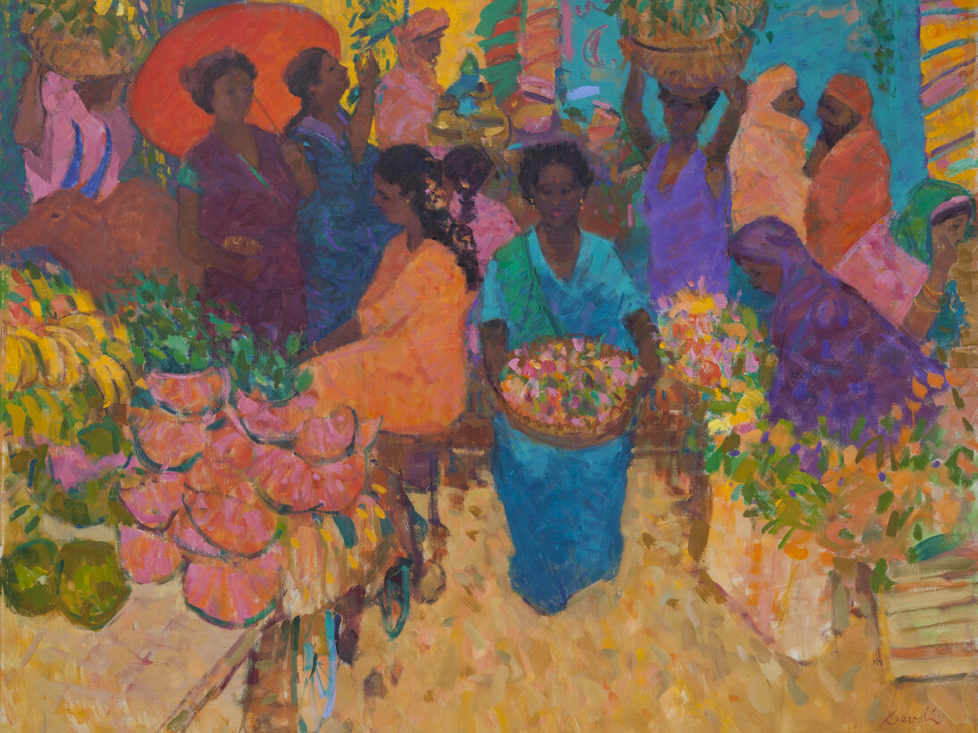 George Devlin, The Indian Market, oil on canvas, 142 x 182 cm