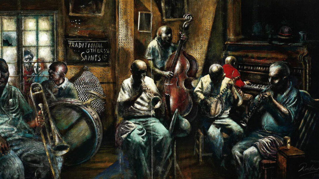 Noel Rockmore, Preservation hall (detail), 1970. Courtesy of Ogden Museum of Southern Art