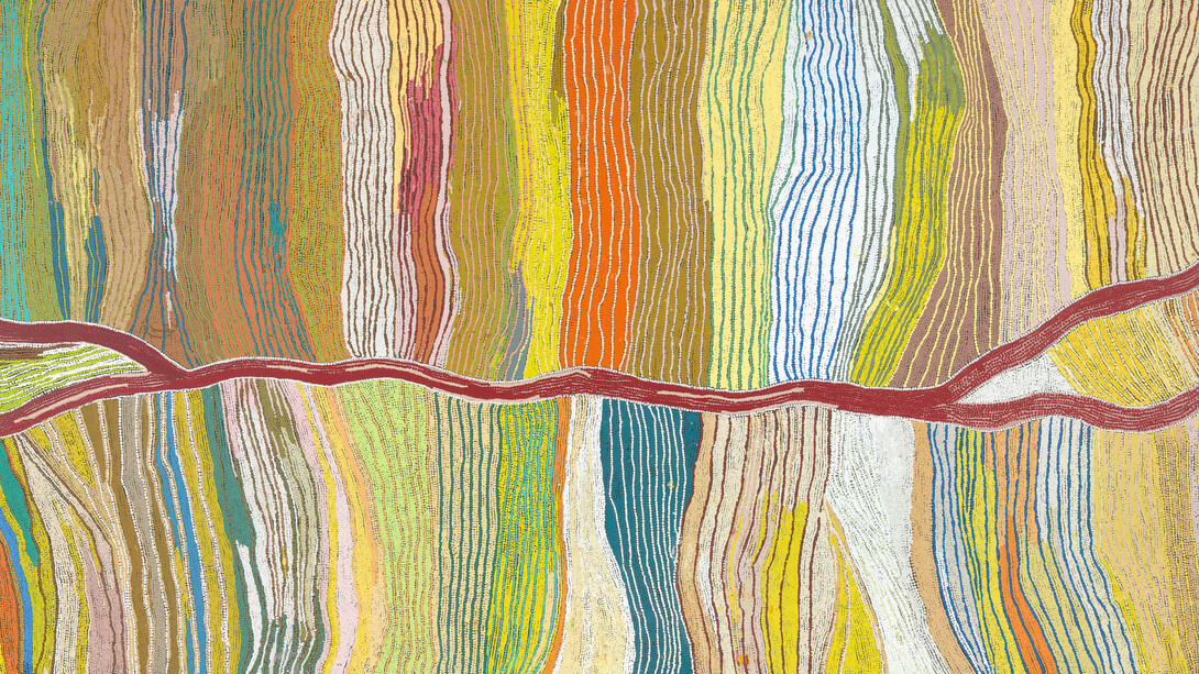 Maggie Napangardi Watson, Wititji (Hair string) (detail), 1997. Courtesy of Denver Art Museum