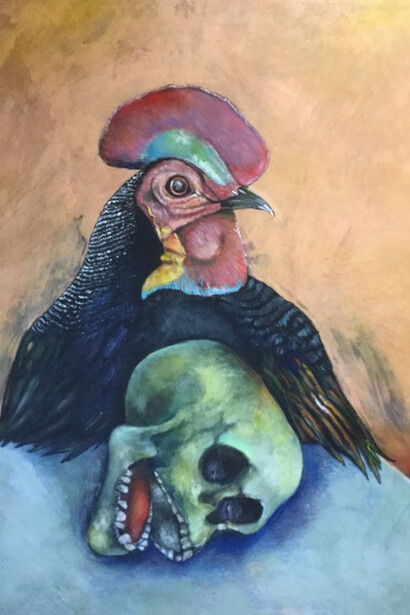 Rooster and Skull © Breyten Breytenbach