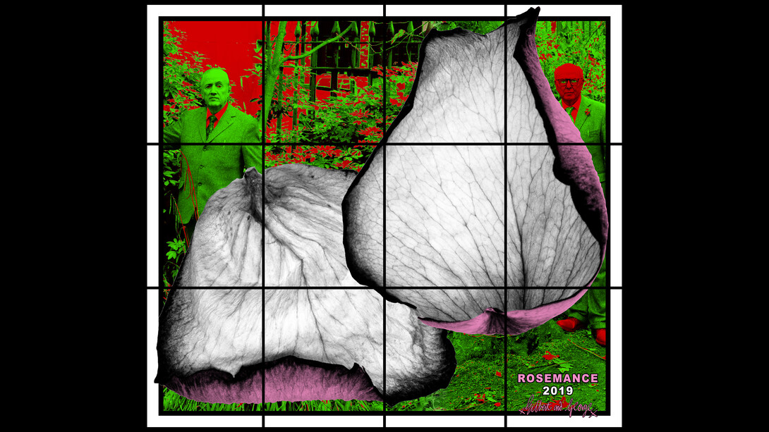 Gilbert & George ROSEMANCE, 2019 Mixed media
226 × 263 cm
89 × 103 1/2 inches
© Gilbert & George
Courtesy the artists and Sprüth Magers