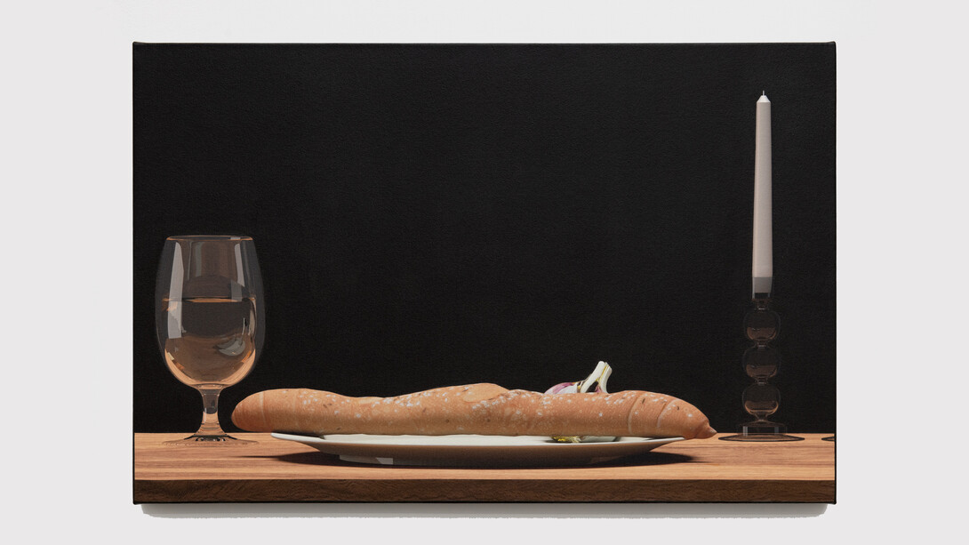 Erin Wright, Baton, 2023, Acrylic on canvas, 26 x 40 in. Courtesy of the artist and Sow & Tailor Gallery