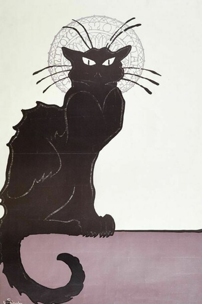 Théophile Alexandre Steinlen (1859-1923), The Black Cat, 1898, Colour lithograph, 93.2 x 64.4 cm, Arwas Archives, Photo credit: Pete Huggins