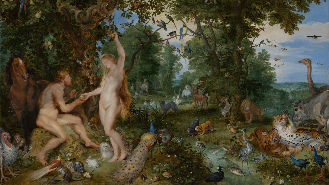 Jan Brueghel el Viejo y Peter Paul Rubens, El Jardín del Edén y la caída de Adán y Eva (detalle), hacia 1615. Cortesía del Museo Thyssen-Bornemisza