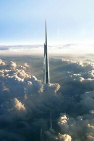 Jeddah, Arabia Saudi. La Torre del Reino se alza por encima de las nubes