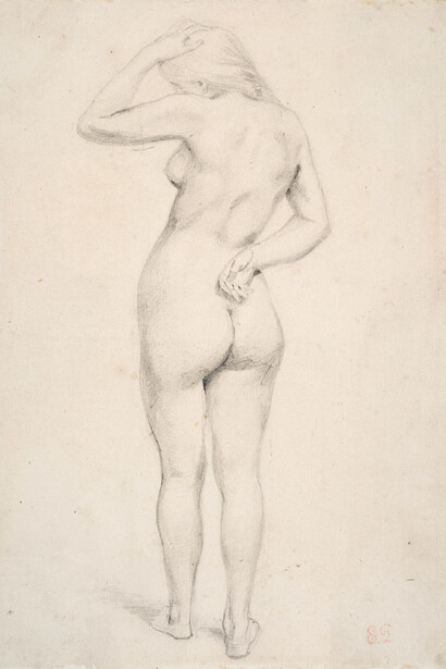 Eugene Delacroix, Standing female nude seen from behind. Courtesy of Jill Newhouse Gallery