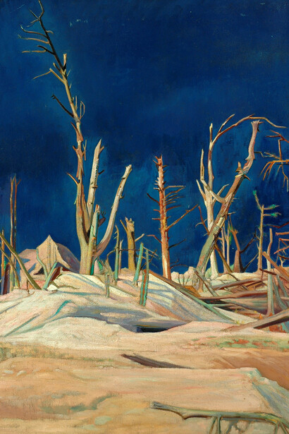 William Rothenstein, Blasted Trees, 1917, Oil on canvas, 101 x 76 cm, Bradford Museums
& Galleries
© The Estate of William Rothenstein