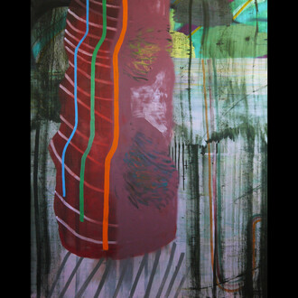 Becky Yazdan, The Best Laid Plans, 60x48 inches, mixed media on linen, 2023. Courtesy of the artist and Frosch&Co