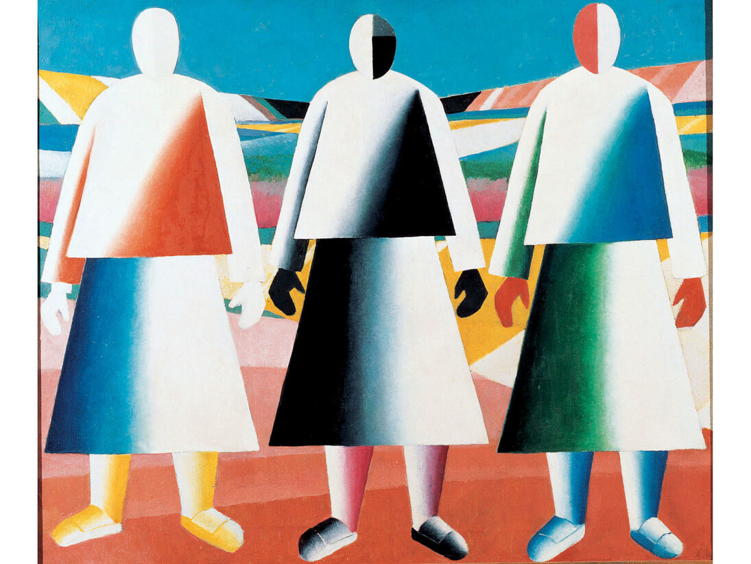 Kazimir Malevič, Ragazze in un campo, 1928-29, Olio su tela, 106 x 125 cm, Museo di Stato Russo, San Pietroburgo