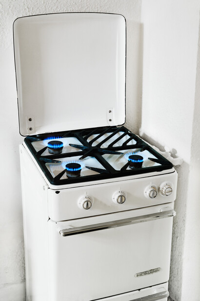 Andreas Gursky, Gasherd (Gas cooker), 1980. Avec l'aimable autorisation de la galerie Gagosian