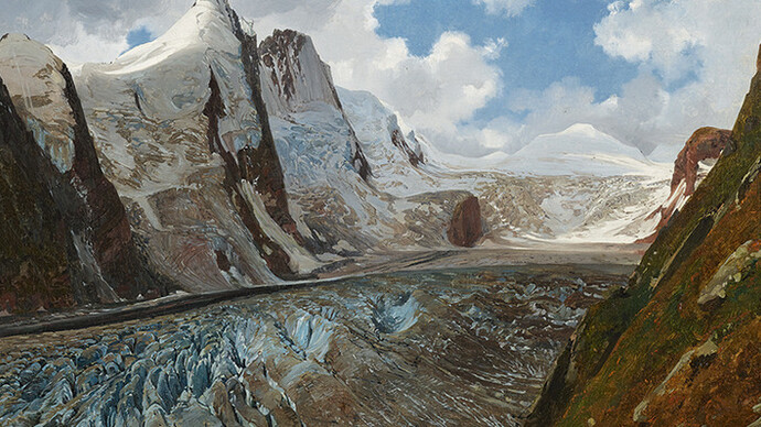 Thomas Ender, Der Großglockner mit Pasterze, 1832, Öl auf Leinwand, Belvedere Museum Wien
© Belvedere, Wien Foto: Johannes Stoll
