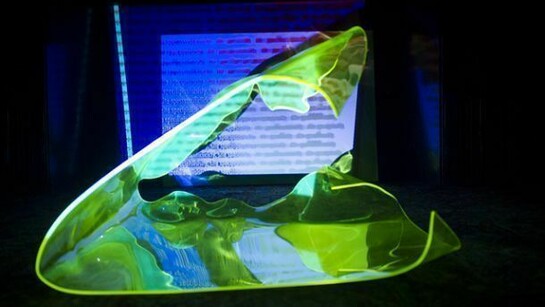Lapiss Lazuli, 2014, perspex, tape and video projection - Aoife Mullan