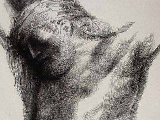 Emilio Greco (1913-1995), Christ Crucified, undated, Ink on paper; 70 x 50 cm, Private collection