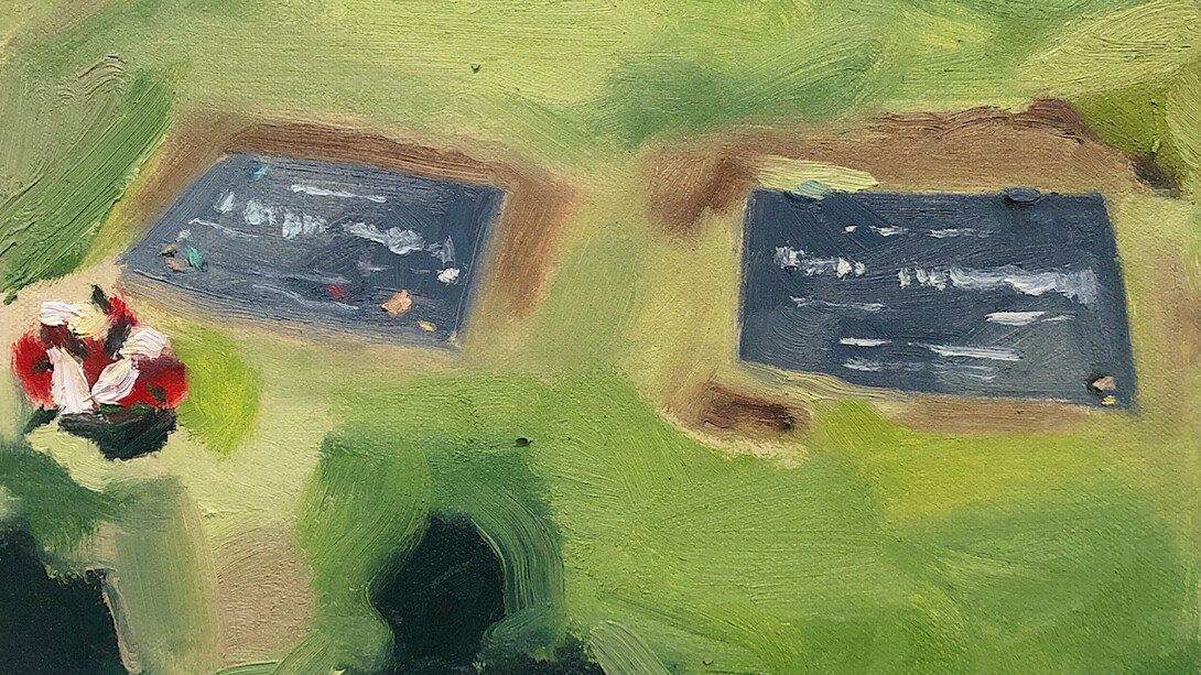 Hank Ehrenfried, March 15, 2019 at 240 pm sent through WeChat, 8 x 10 inches, oil on canvas, 2019