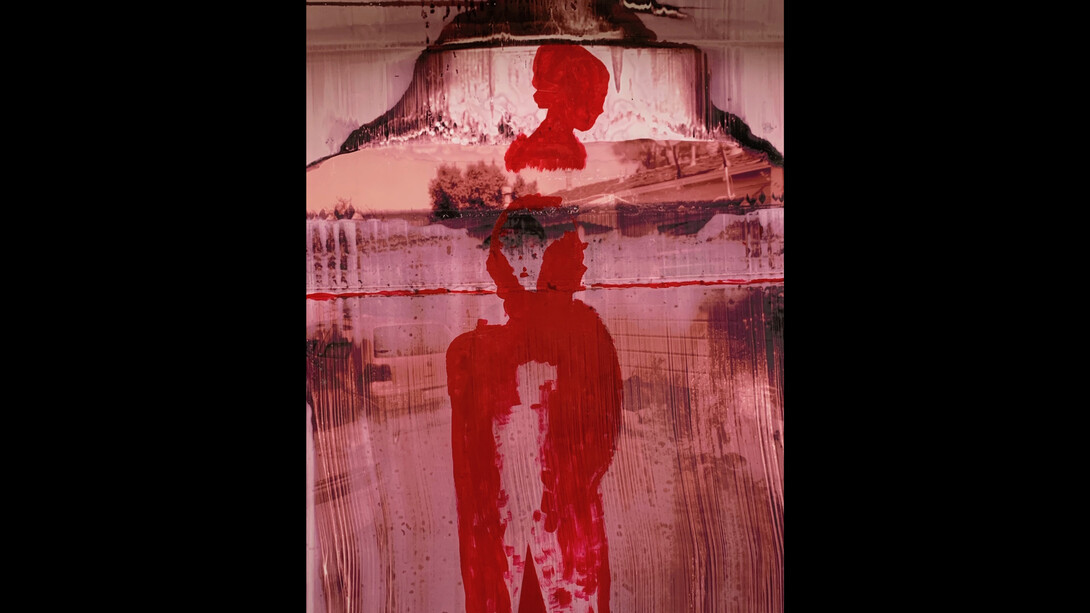 Hadi Salehi, Atashkadeh, 2020, polaroid 55 on archival paper with acrylic paint, unique. Courtesy of the artist and Advocartsy Gallery