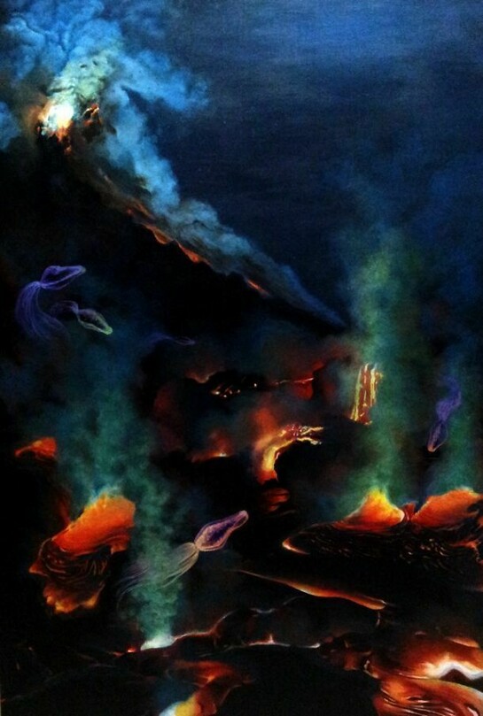 Sarah Doherty Heinrichs, 20,000 Leagues, Acrylic on Canvas, 36" x 24"