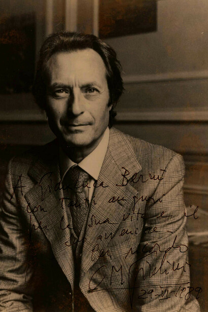 Una foto di Carlo Maria Giulini con dedica a Luca Berni