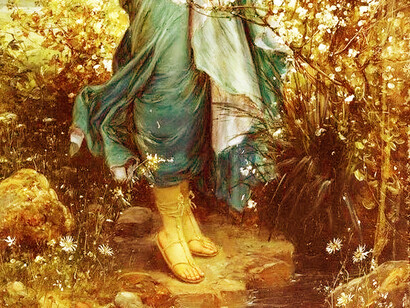 Hans Zatzka (1859-1945), Mädchen spielt Blumen