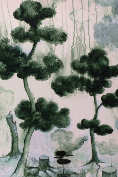 Alasdair Wallace, Toile, 2016. Courtesy of Rebecca Hossack Art Gallery