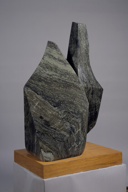 Barbara Hepworth, Two Rocks, 1971, Irish black marble, Courtesy of New Art Centre, Wiltshire
