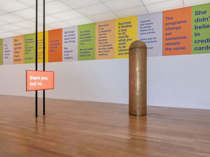 Tony Cokes, Let yourself be free, exhibition view. Courtesy of Kunstmuseum Liechtenstein with Hilti Art Foundation