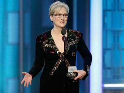 Meryl Streep at the Golden Globe Prize