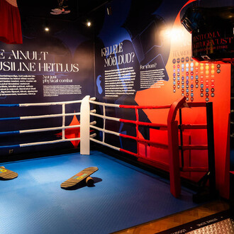 Arena of martial arts, exhibition view. Courtesy of the Estonian Sports and Olympic Museum