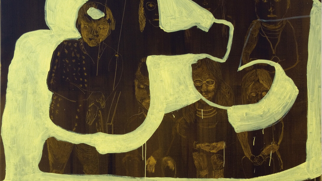 Bernard Gaube, Portrait de groupe, 2006-2007, oil on canvas, 160 x 195 cm