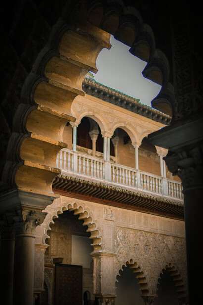 Dettagli del palazzo reale Real Alcázar di Siviglia, Spagna