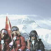 Xu Zhen, 8848-1.86, 2005, mixed media installation, photographs, video, rock climbing equipment, refrigerating box, tents, etc. Dimensions variable, photo credit Xu Zhen