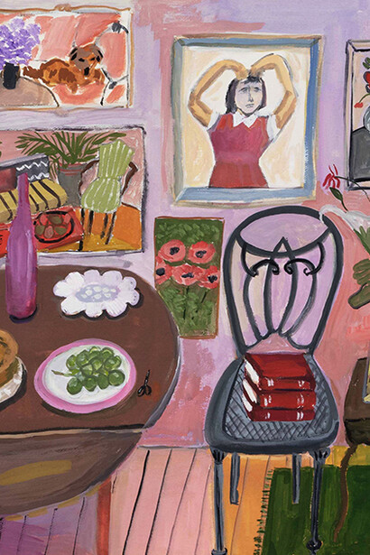 Maira Kalman, Room with grapes, 2023. Courtesy of Mary Ryan Gallery 