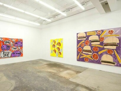 Katherine Bernhardt, Katherine Bernhardt, "Stupid, Crazy, Ridiculous, Funny Patterns", 2014, Installation View, Canada