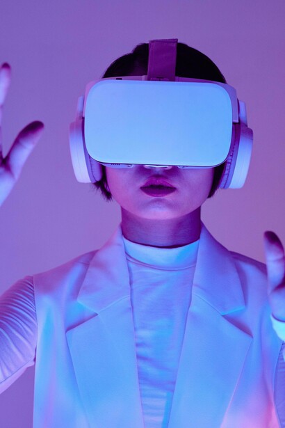 Man engages with the metaverse