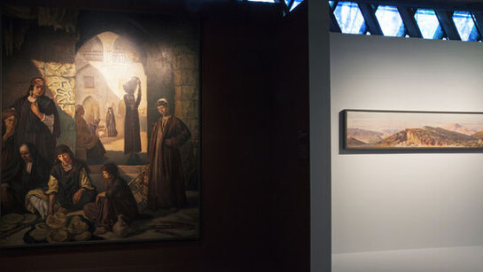 Vue de l'exposition "Peintures des lointains" © musée du quai Branly - Jacques Chirac, photo Gautier Deblonde