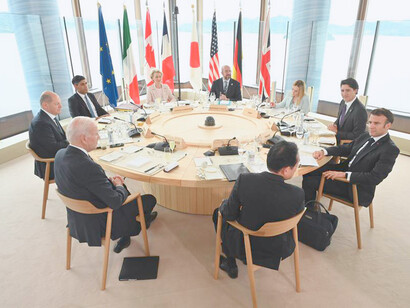 Ronda de conversación entre los líderes del G7 en Hiroshima, Japón