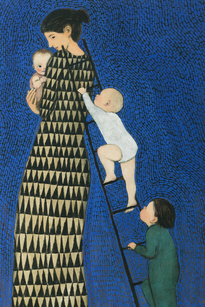Brian Kershisnik, Climbing mother, 2013. Courtesy of BYU Museum of Art