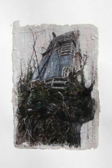 Walter Trecchi, Antropico-Naturale XXV, 50 x 35 cm, mixed media on paper, 2012