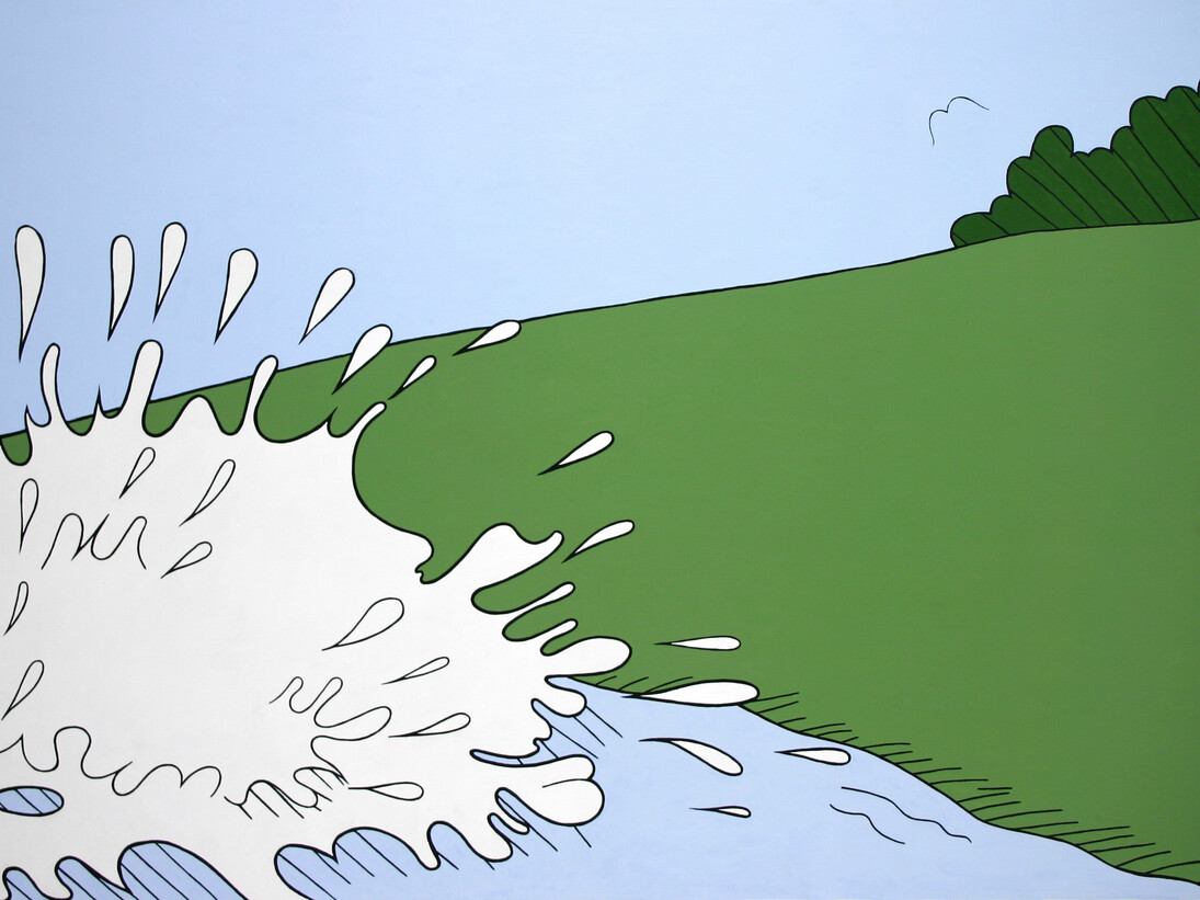 John Wesley, Wimpy's Dive, 1993. Acrylic on canvas. 42.5 x 59 inches. Courtesy the artist and Fredericks & Frasier Gallery, New York