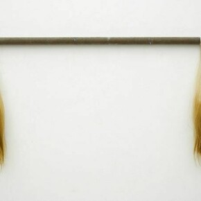 Jay Heikes, County Line, 2013, Dyed horse hair and steel, 46 x 23 x 2 1/2 inches 116.8 x 58.4 x 6.4 cm, Courtesy of Marianne Boesky Gallery, New York.