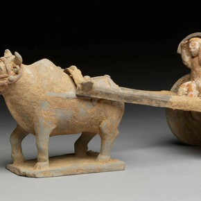 Earthernware model of an ox-drawn cart, 25 – 220, China. Museum no. A.22-1935. © Victoria and Albert Museum, London