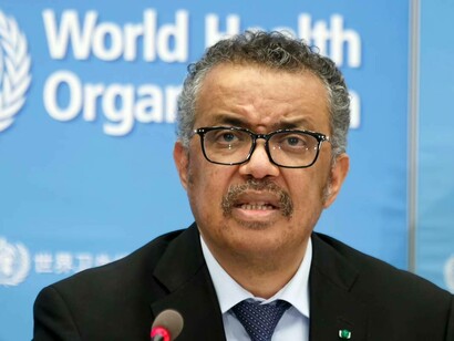 World Health Organization Director-General Tedros Adhanom Ghebreyesus answering questions from reporters