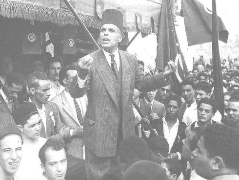 Tunisia. Habib Bourghiba in un discorso pronunciato a Biserta (Tunisia) il 15 gennaio 1952