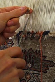 Silk carpet under construction