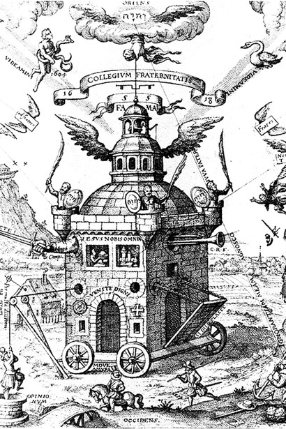 Il tempio della Rosacroce, da Speculum sophicum, 1618, Teophilus Schweighardt Constantiens, pseud. di Daniel Mögling