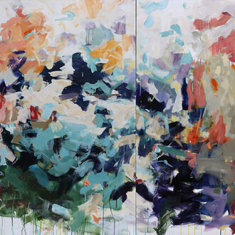 Karen Silve, Counterpoints, acrylic on linen, 84x58 inches, 2023. Courtesy the artist and Calloway Fine Art & Consulting