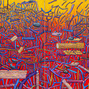 Sticks and stones, artwork in exhibition. Courtesy of Bruno David Gallery