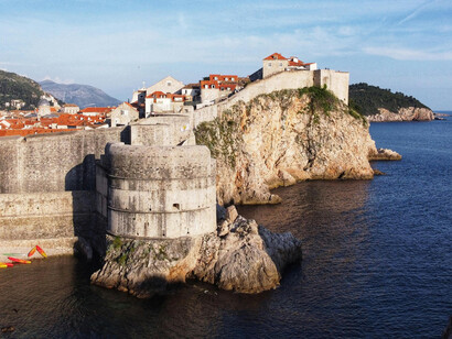 View of Dubrovnik’s ancient city walls and the stunning Adriatic coastline