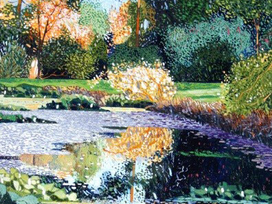 Victor Richardson, The Water Garden, Fota, detail, Oil on Canvas, 12 x 8 inches